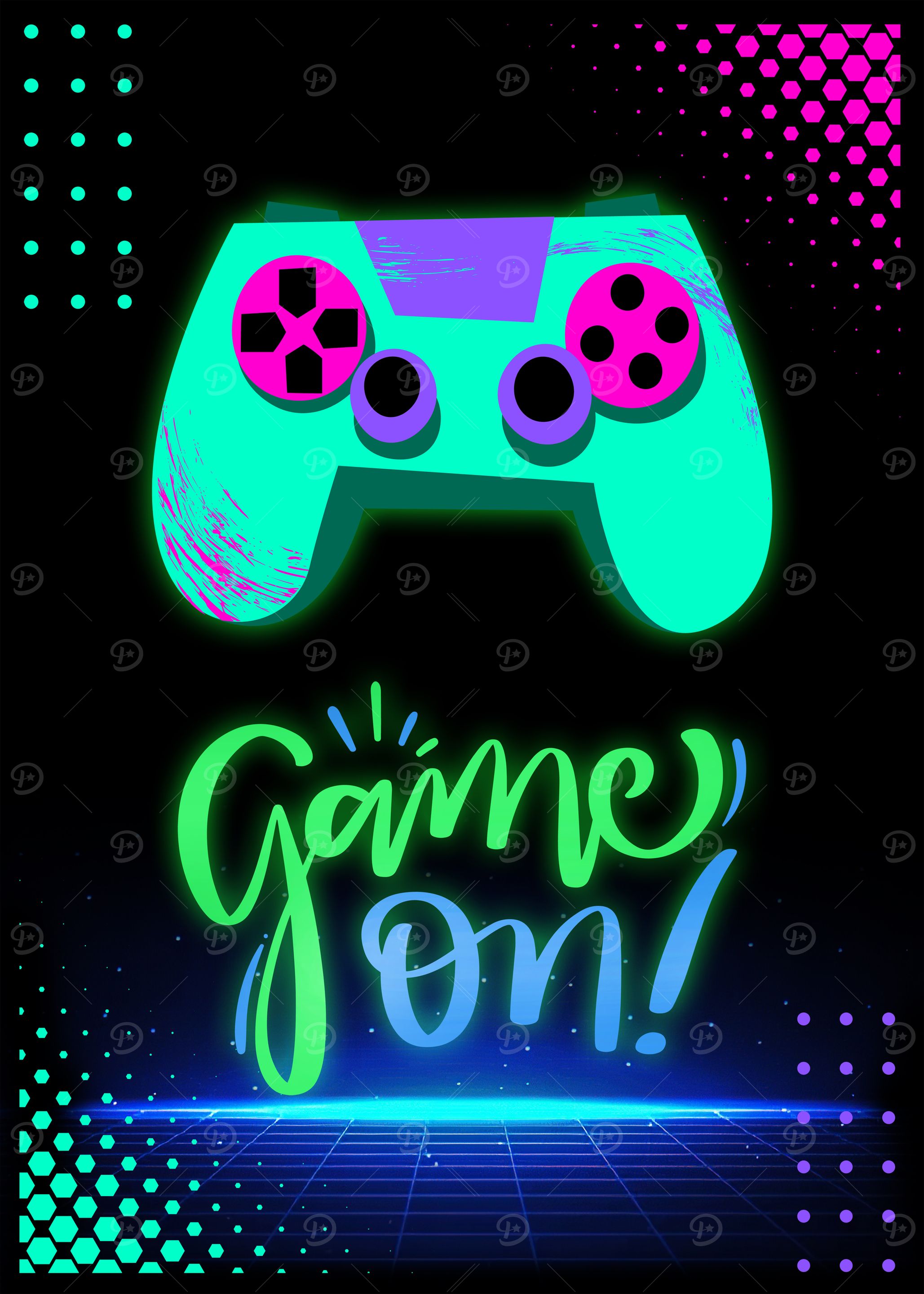 Game On! Neon Gamer Art