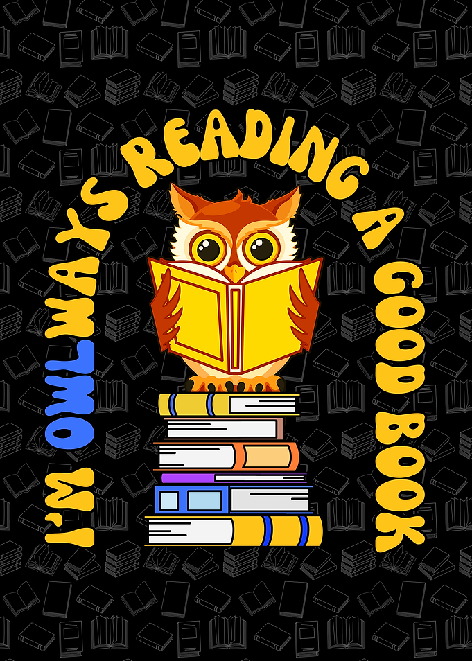 Owl Reading a Book. Funny Owl Pun
