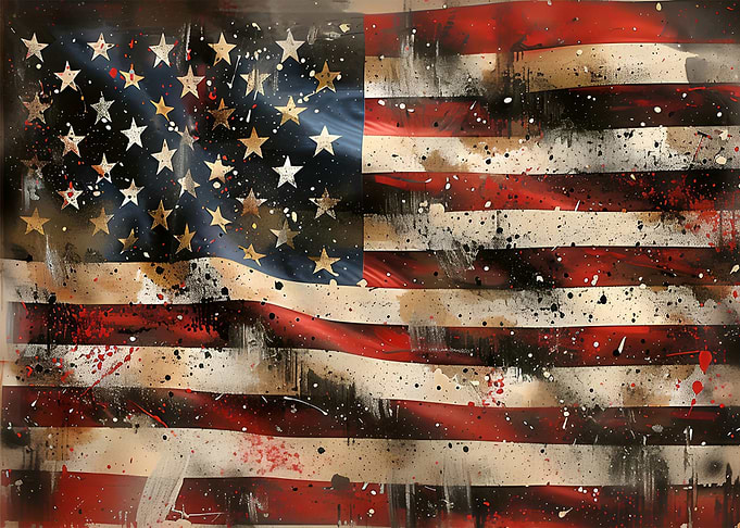 Grunge Distressed American Flag Metal Print – Vintage Patriotic Wall Art