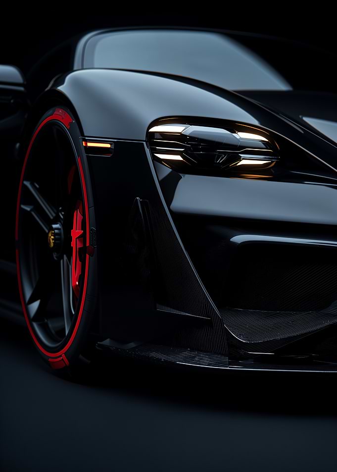 Black Sports Car Close-Up