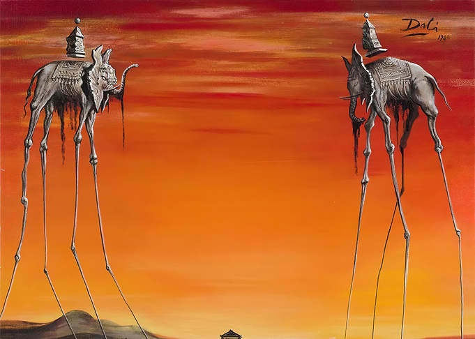 Dali Elephants Sunset