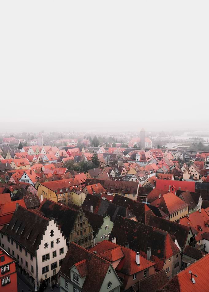 European Cityscape in Fog