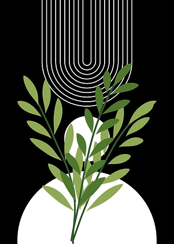 Minimalist Green Leaves