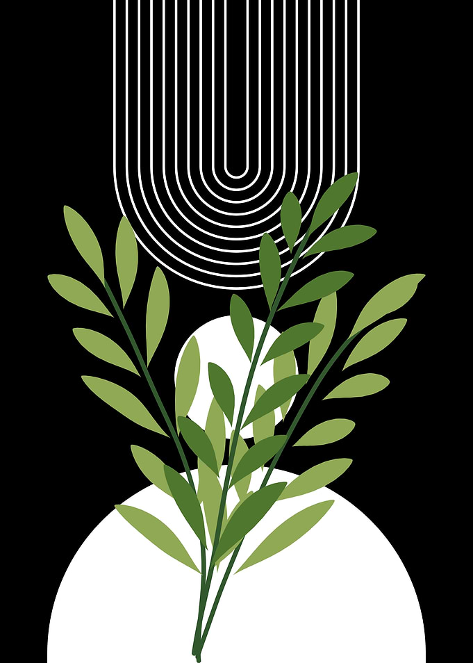 Minimalist Green Leaves