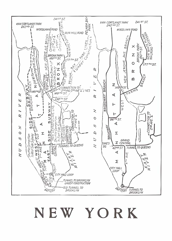 Vintage NYC Subway Map