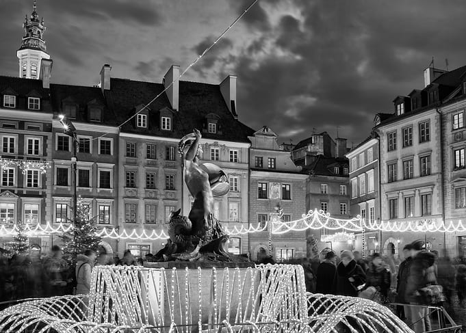 Warsaw Old Town At Night