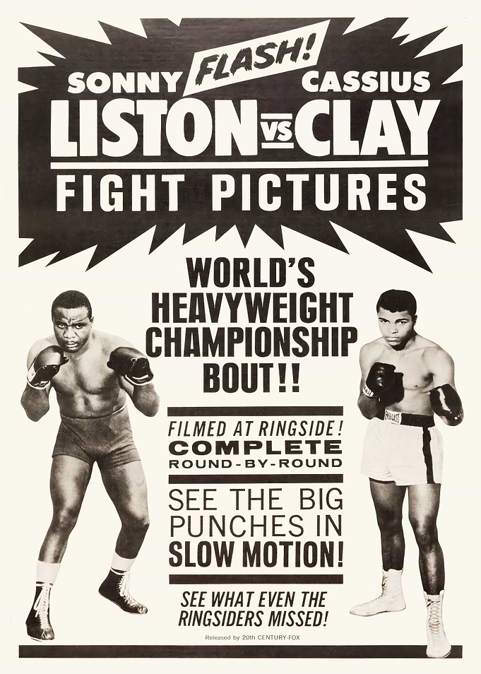 Sonny Liston vs Cassius Clay Fight Poster