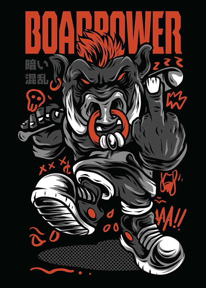 Boar Power Illustration