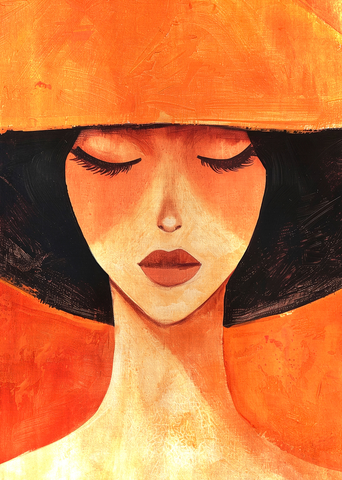 Woman in Orange Hat