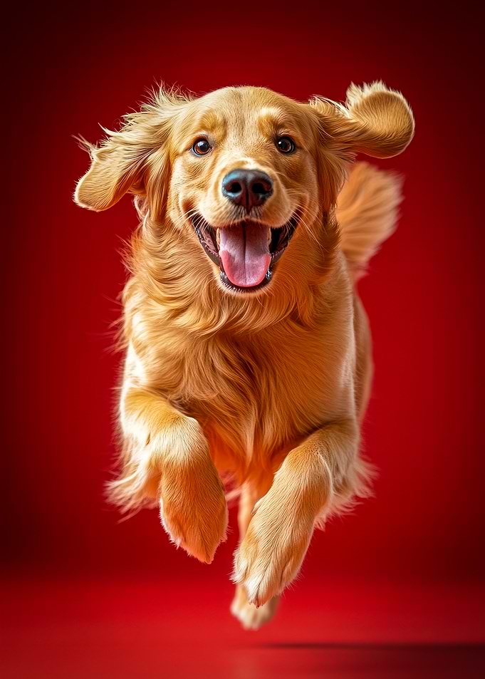 Golden Retriever Jumping