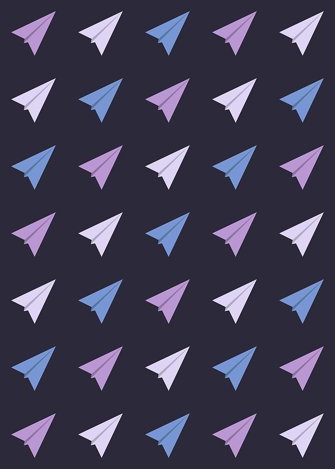 Colorful paper airplanes