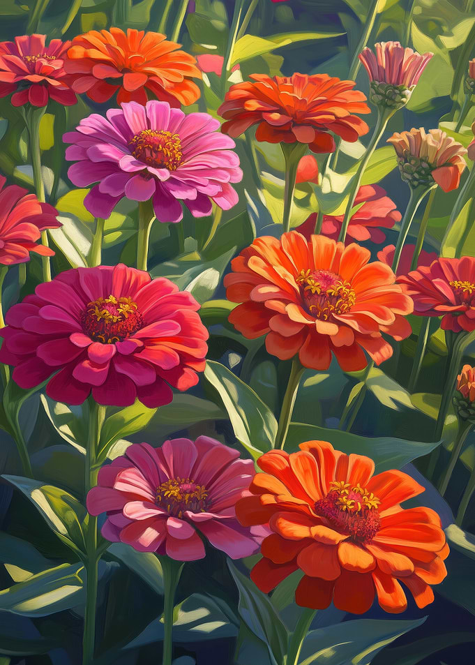 Vibrant Zinnia Blooms