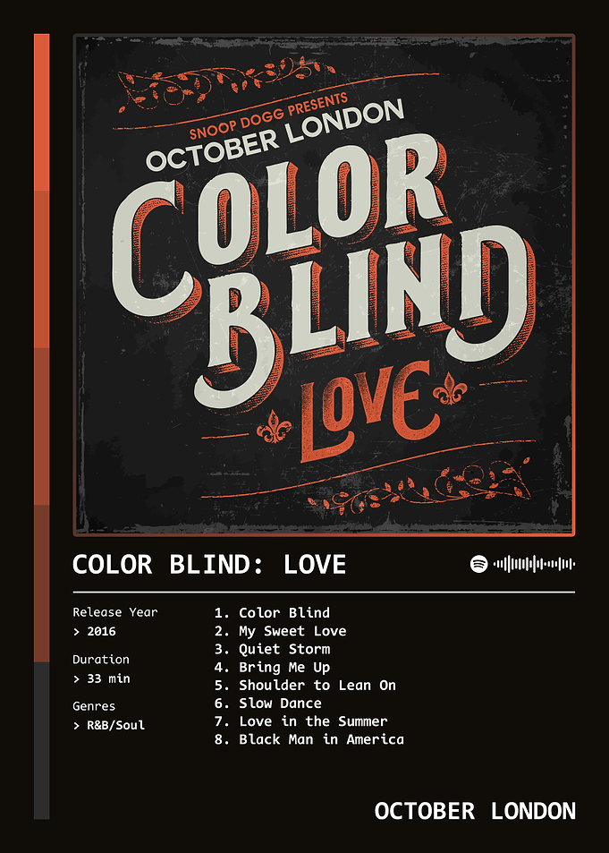 Color Blind: Love (2016) Album by October London