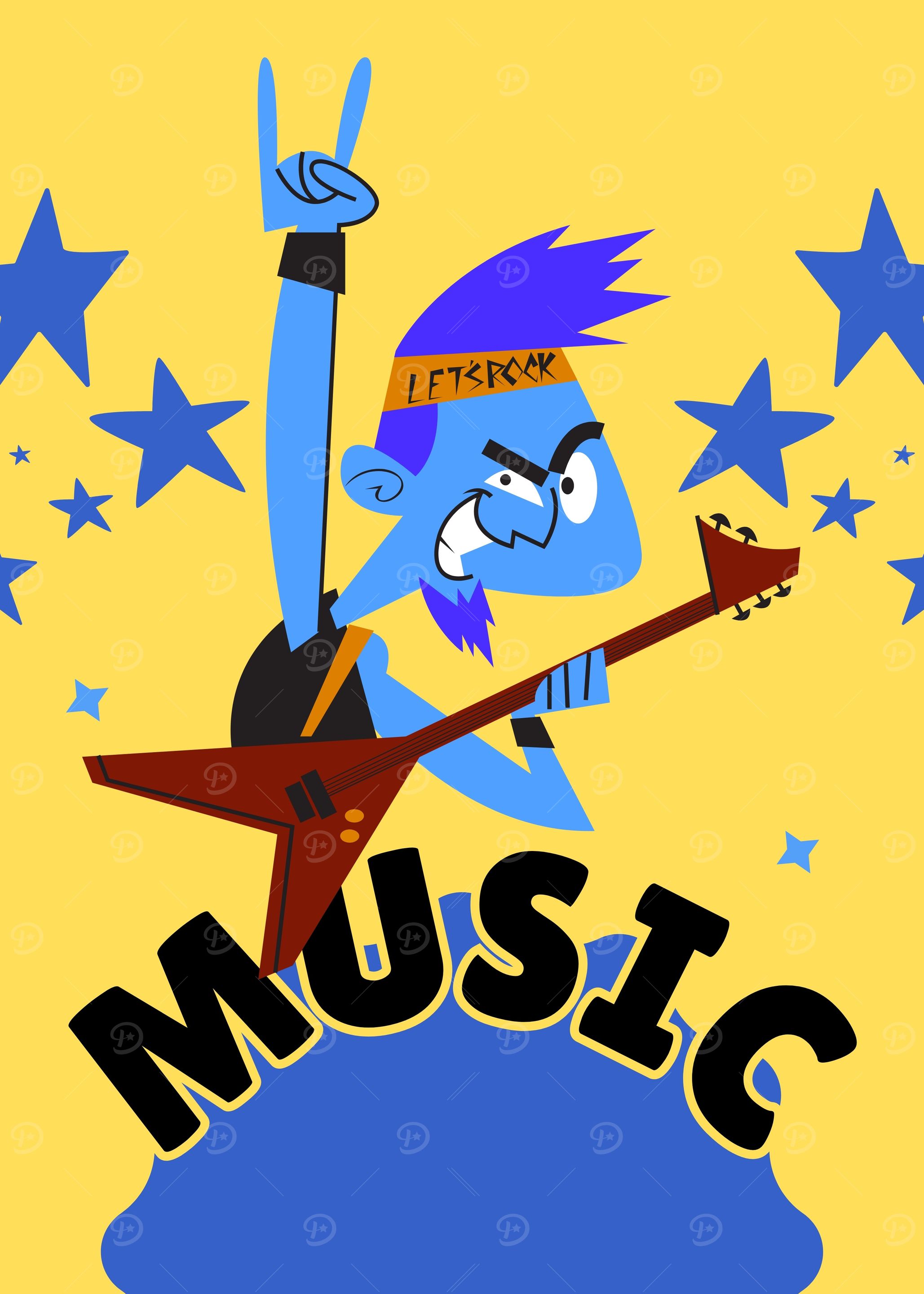 Rockstar Guitarist Illustration
