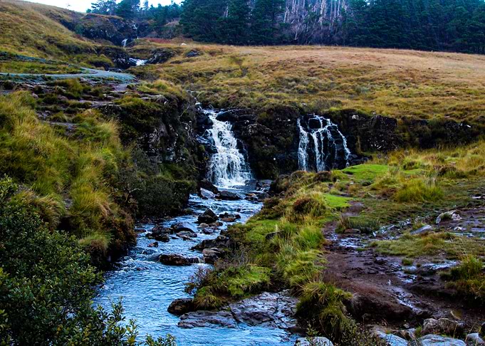 Waterfall in Lush Valley