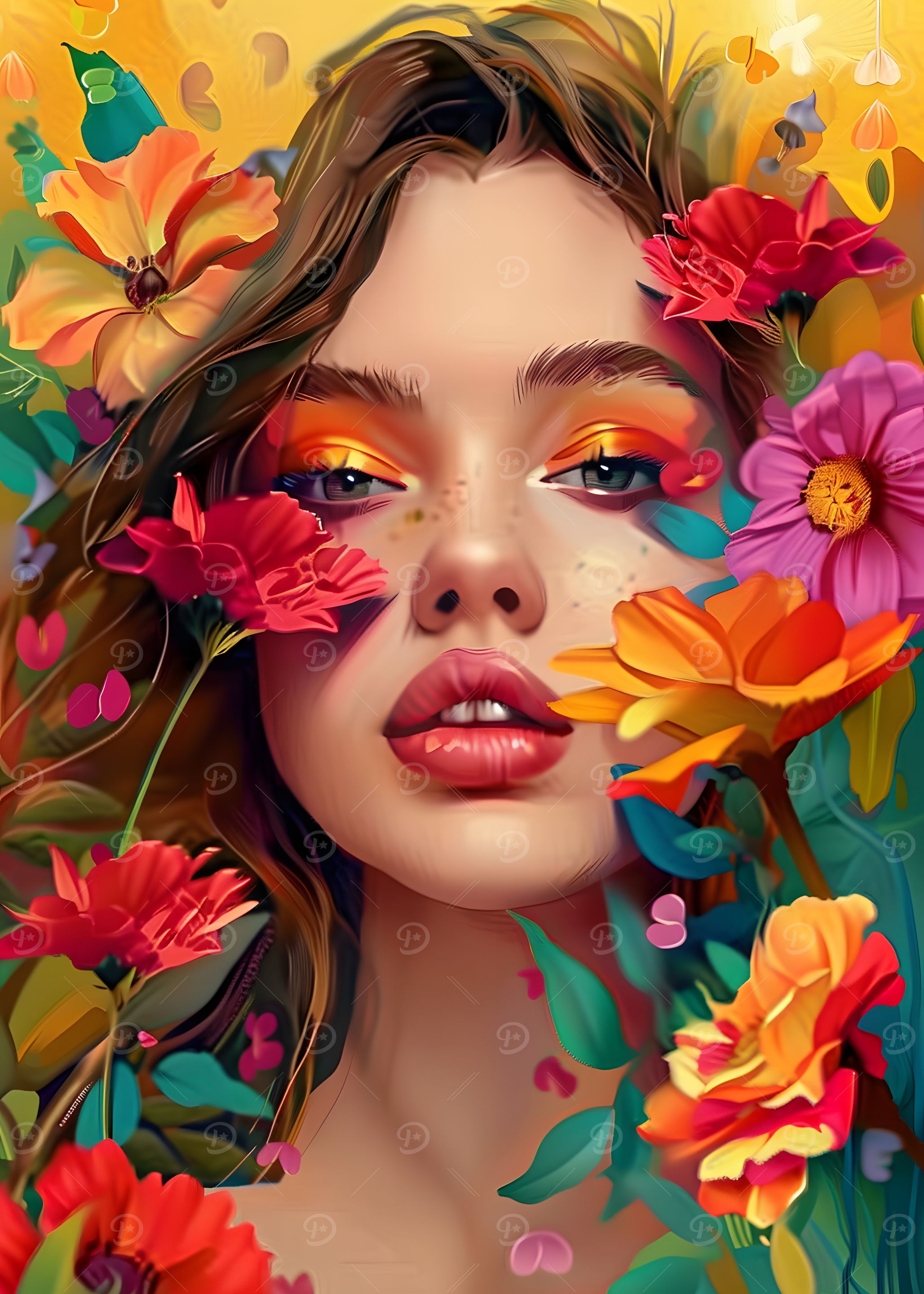 Woman in Flowers