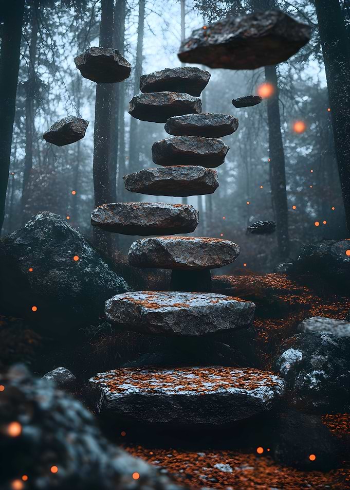 Surrealism A forest path leads to a staircase_1