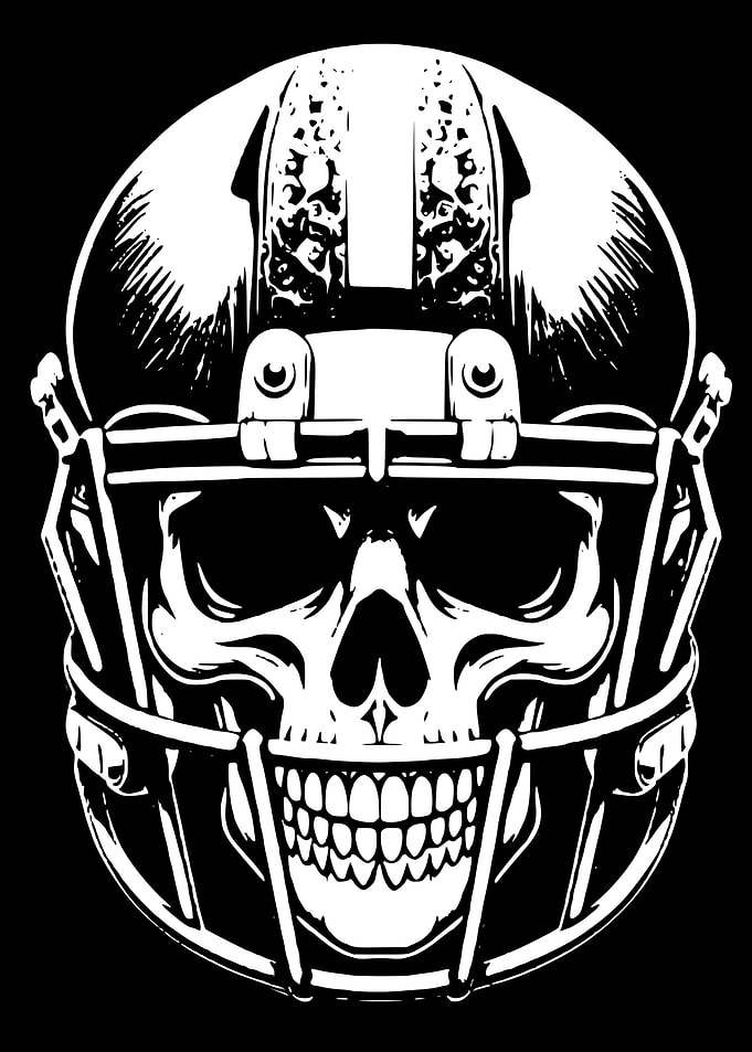 Skull in Football Helmet
