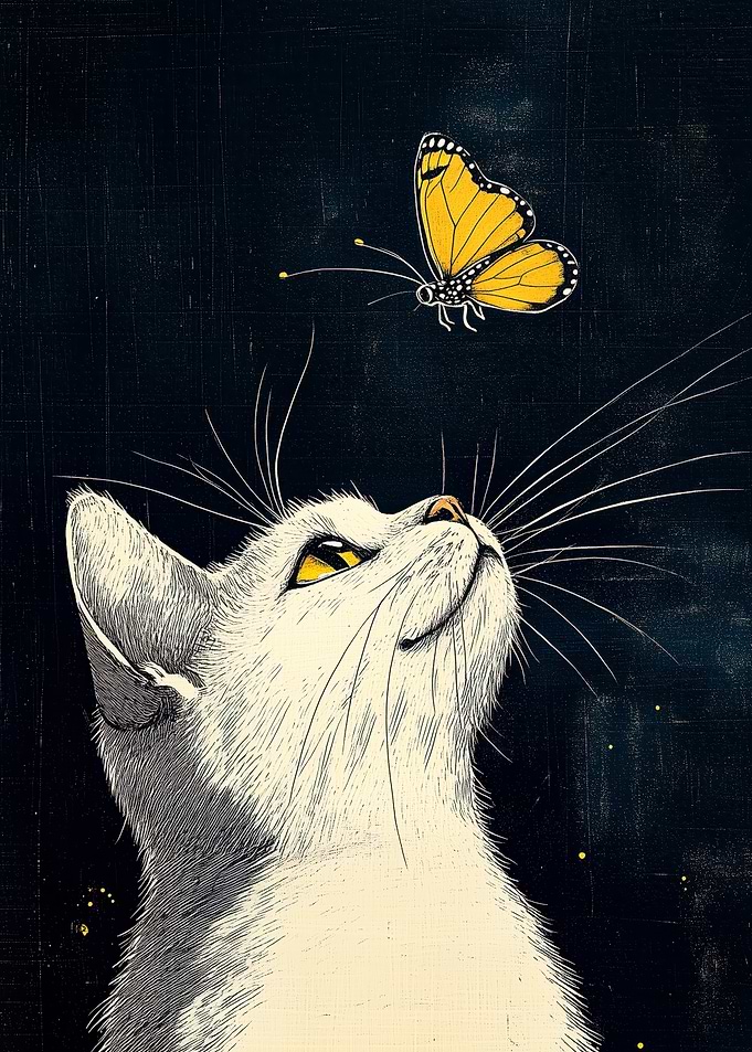 Cat and Butterfly