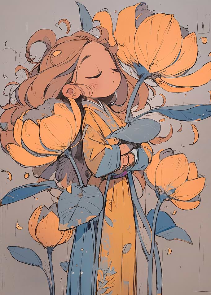 Girl with Flowers