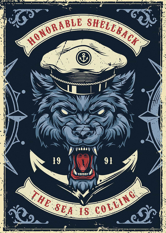 Wolf Sailor Poster