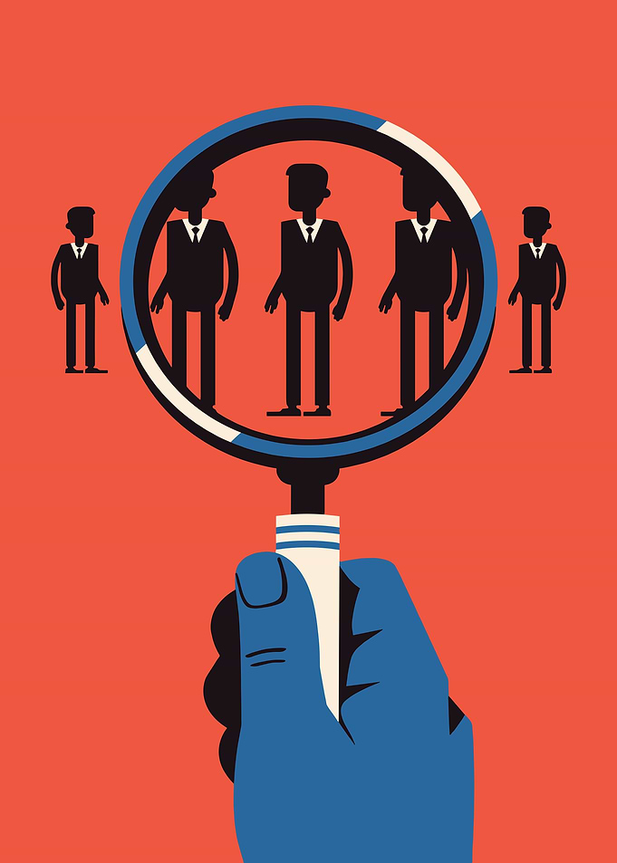 Magnifying Glass on Businessmen