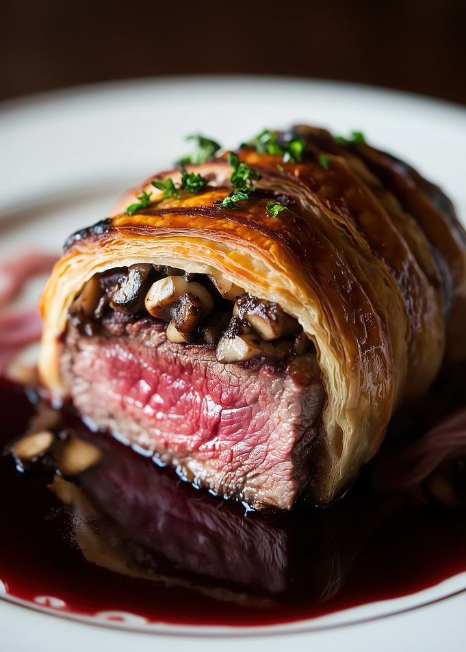 Beef Wellington with Mushroom Filling