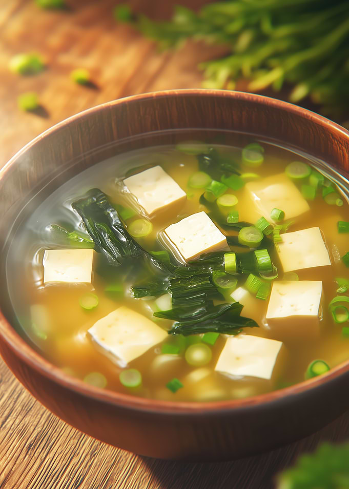 Miso Soup with Tofu and Seaweed