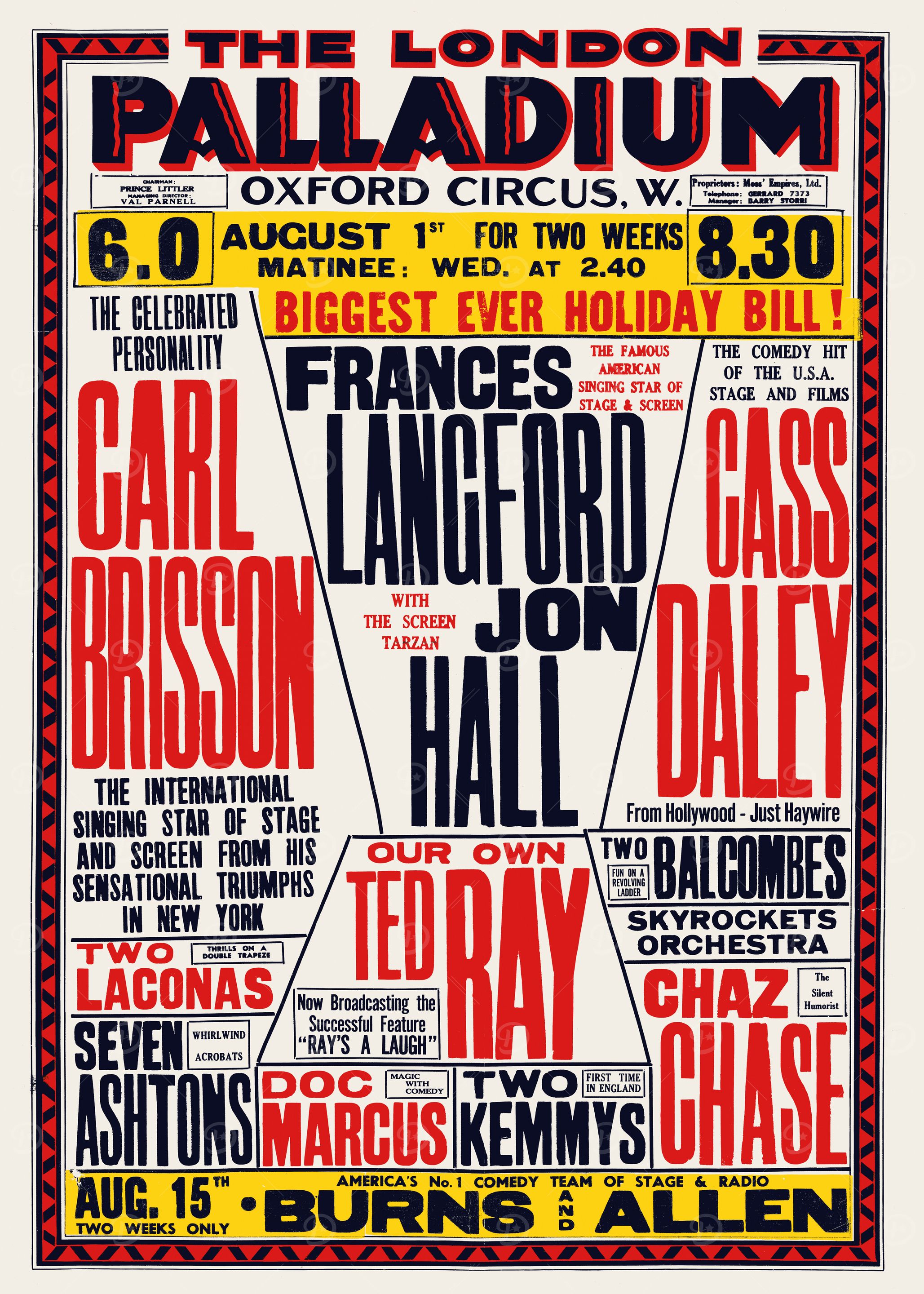 London Palladium Show Poster