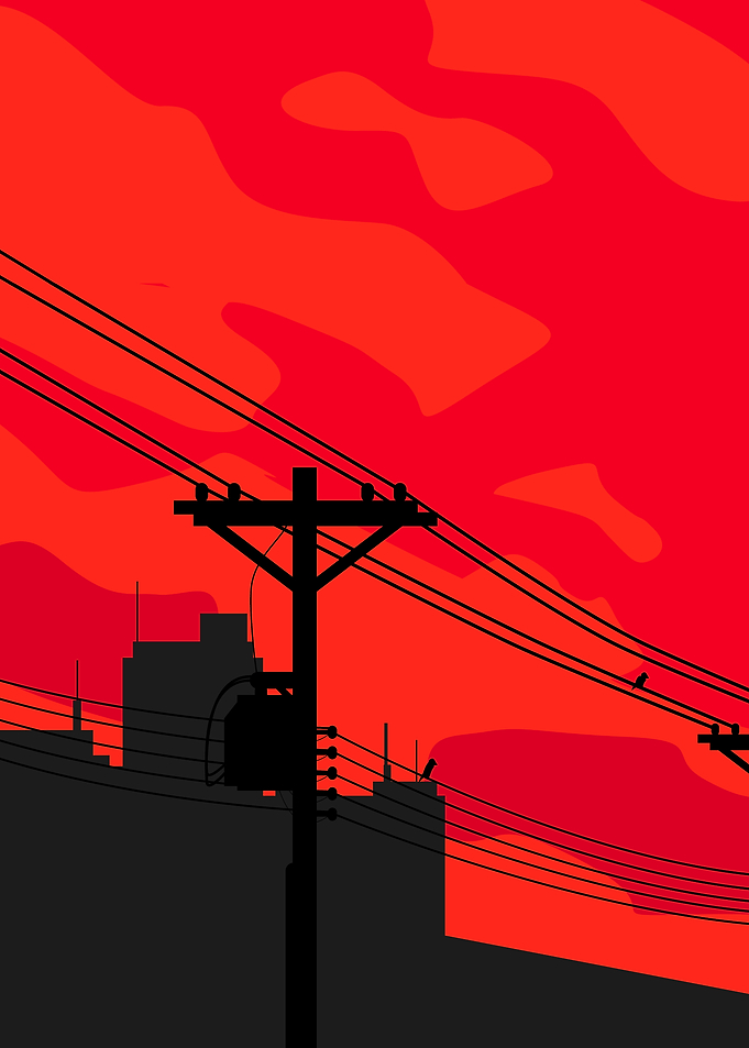 City ​​at dusk