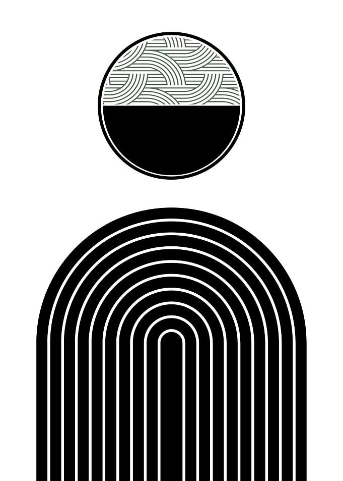 Abstract Black and White Art