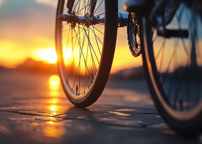Bicycle Wheel Sunset