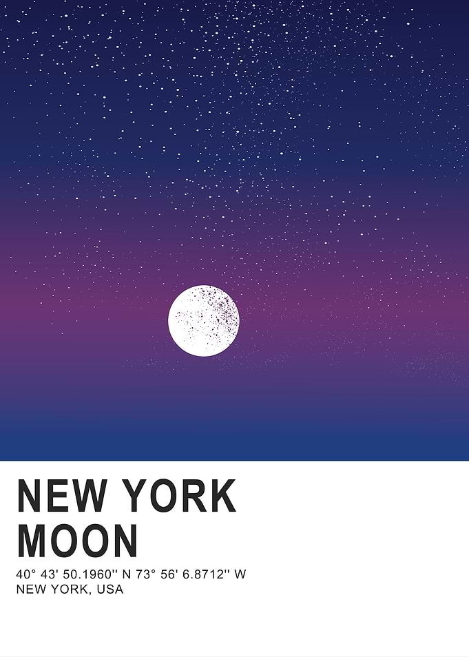 New York Moon Poster