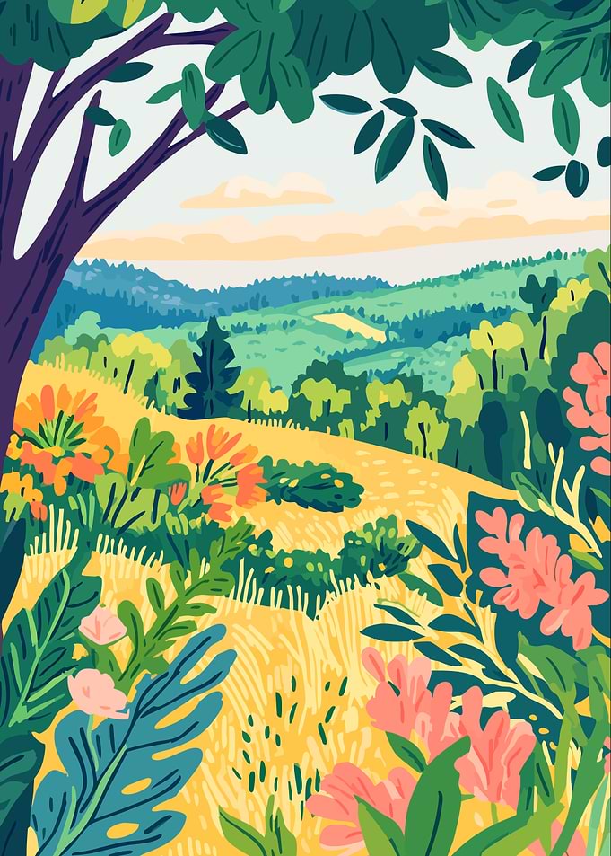 Connecticut Summer Fields Minimalist Art