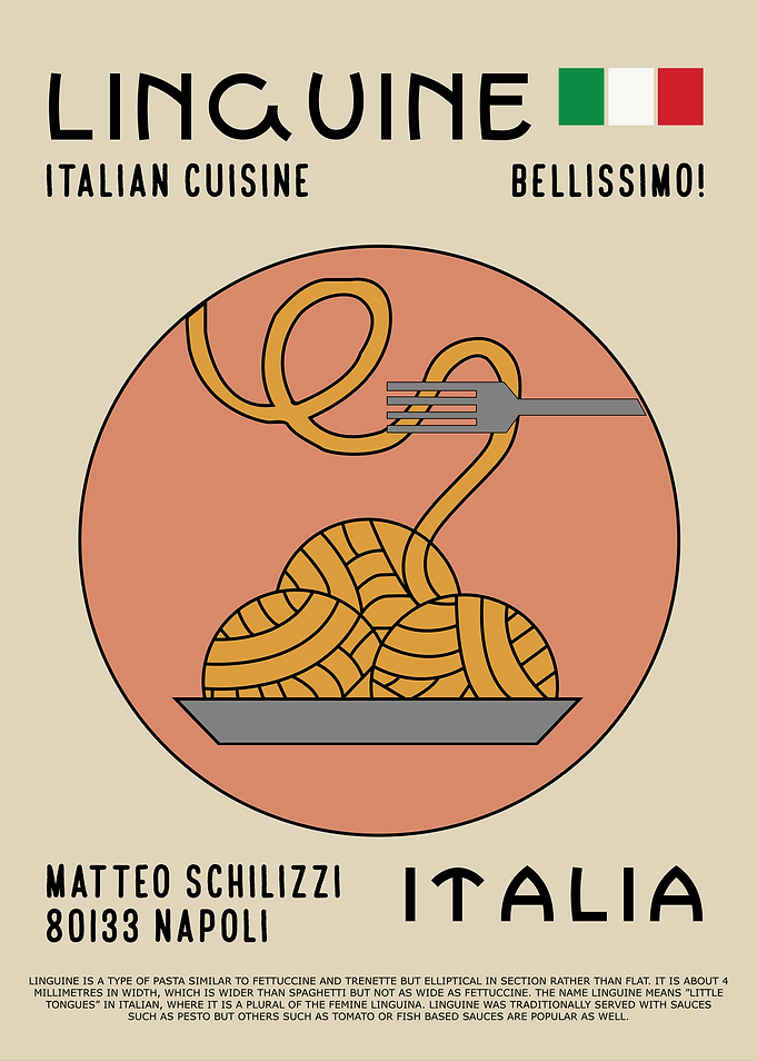 Linguine Italian Cuisine Poster