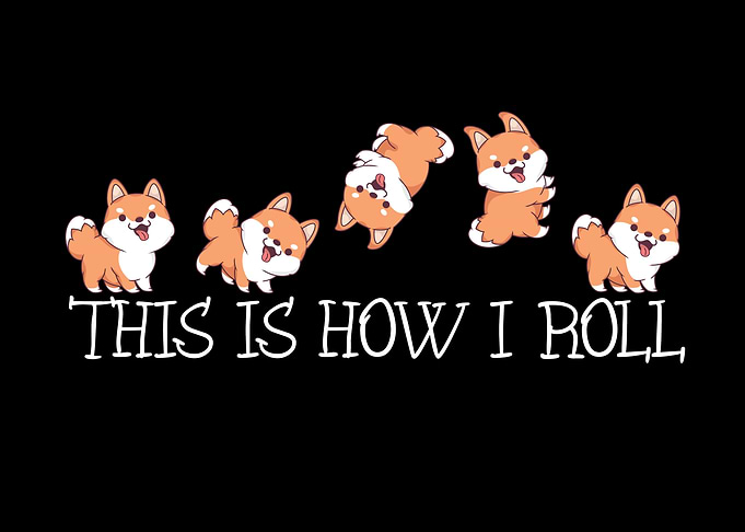 Shiba Inu Dog Kids How I Roll Funny Shiba Inu