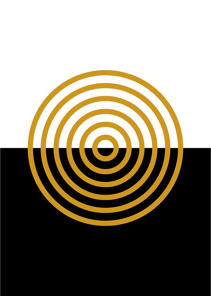 Gold Circle Abstract Art