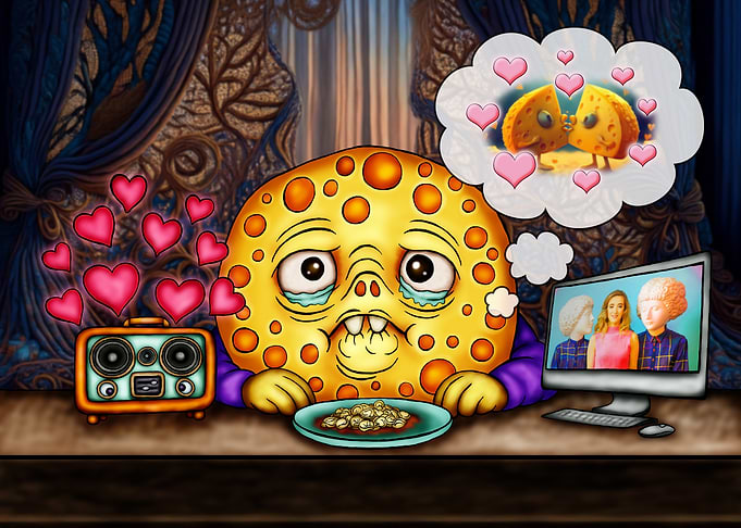Lonely Cheese Character