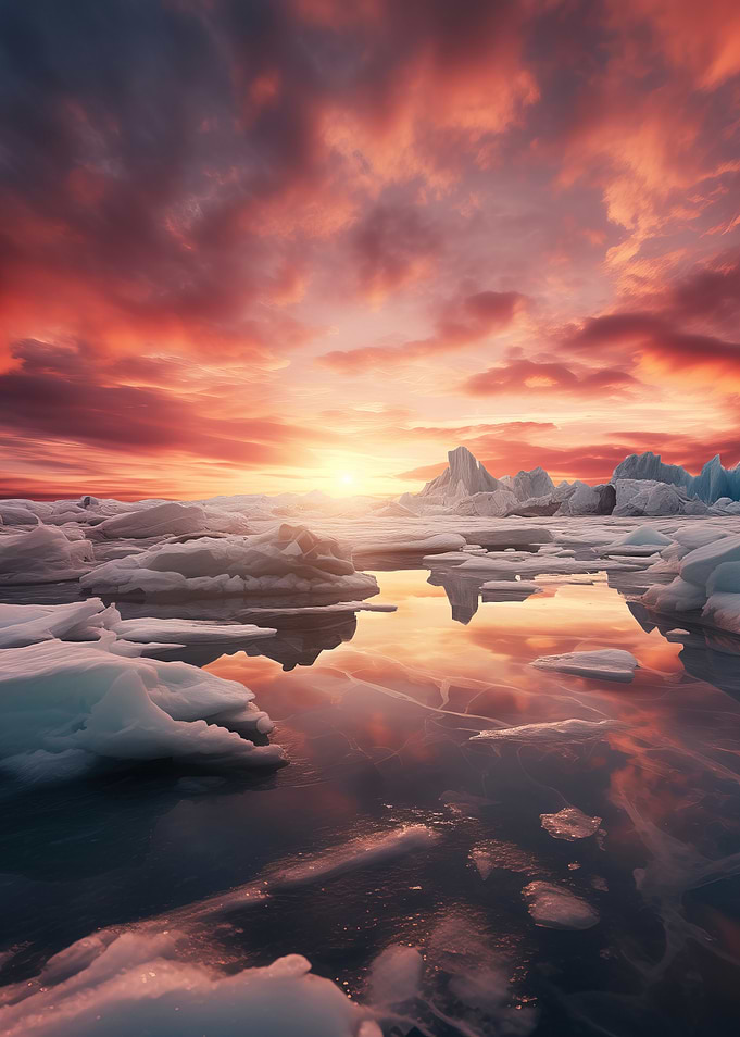 Iceland Reflected Sunset Photo