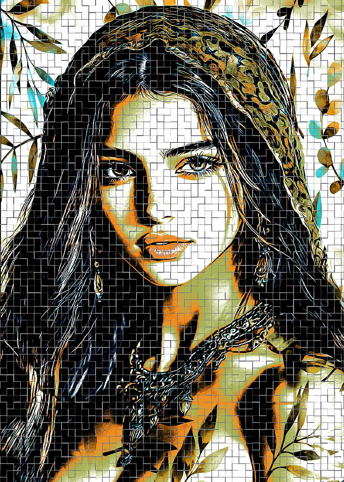 Woman with Long Hair and Jewelry