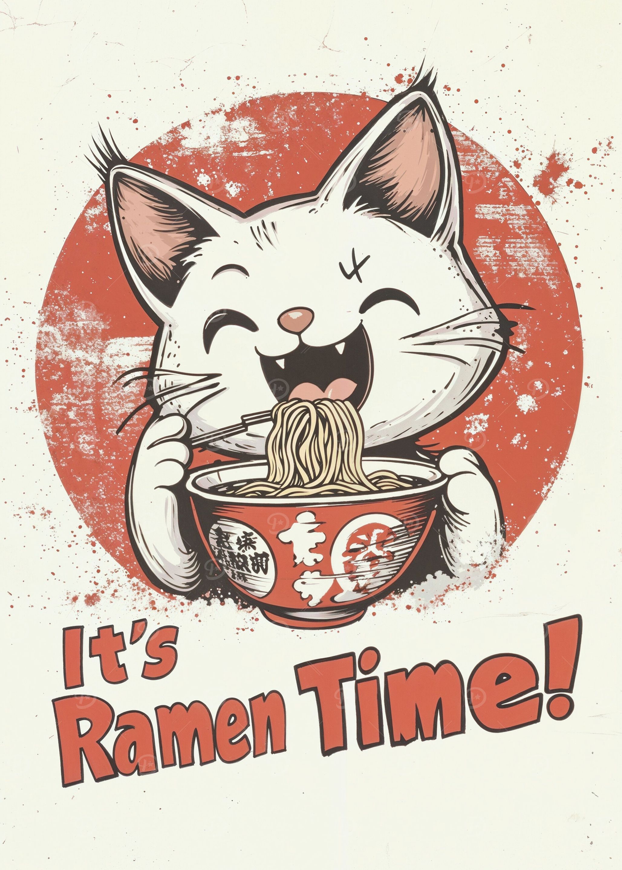 Ramen Cat Illustration