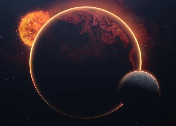 Red Planet and Moon