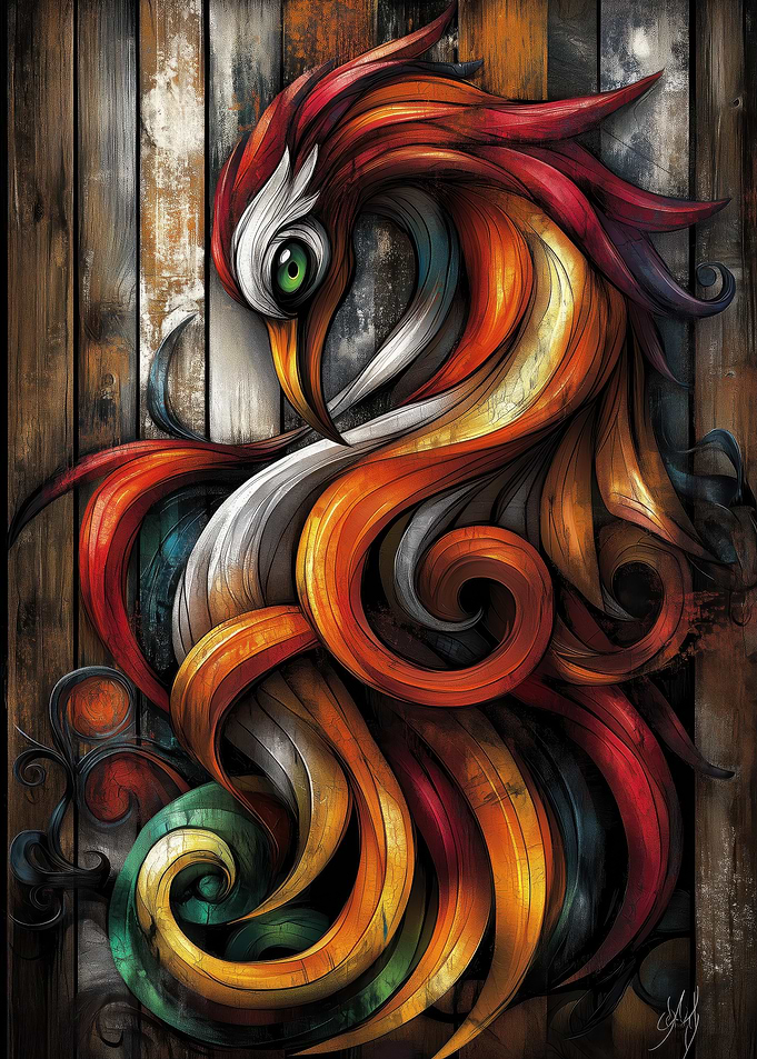Abstract Bird Artwork