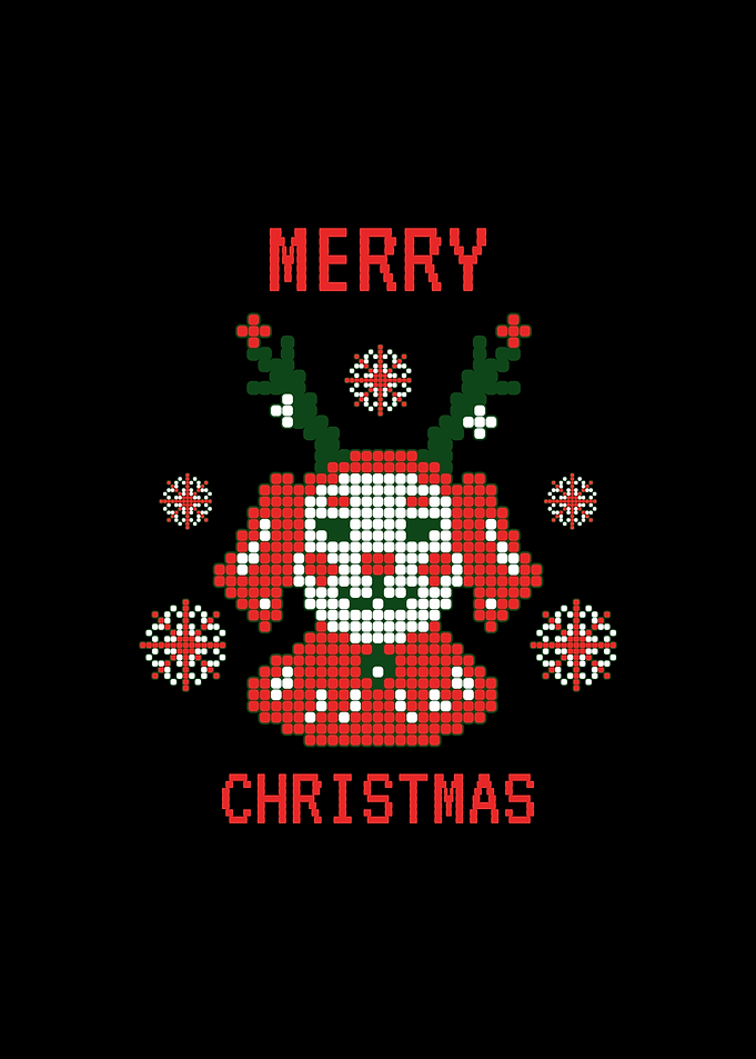 Pixelated Christmas Dog