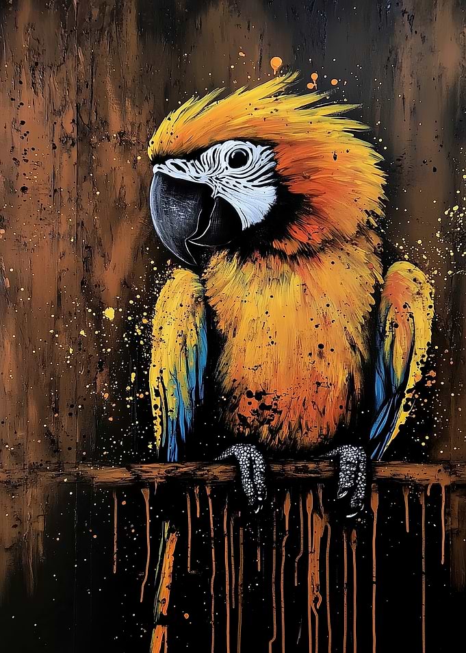 Yellow Macaw Painting