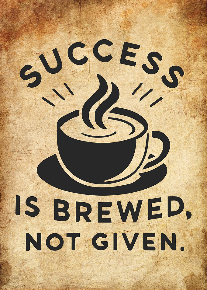 Success Is Brewed, Not Given - Coffee Hustle Motivation