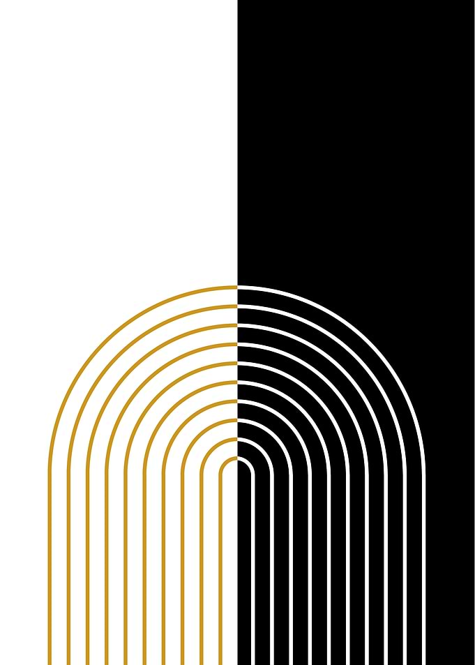 Abstract Gold and Black Arches