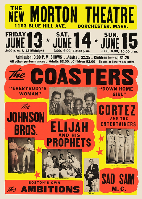 Morton Theatre Concert Poster — retro concert bill printed on metal
