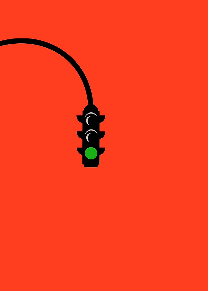 Green Light Minimalist Art