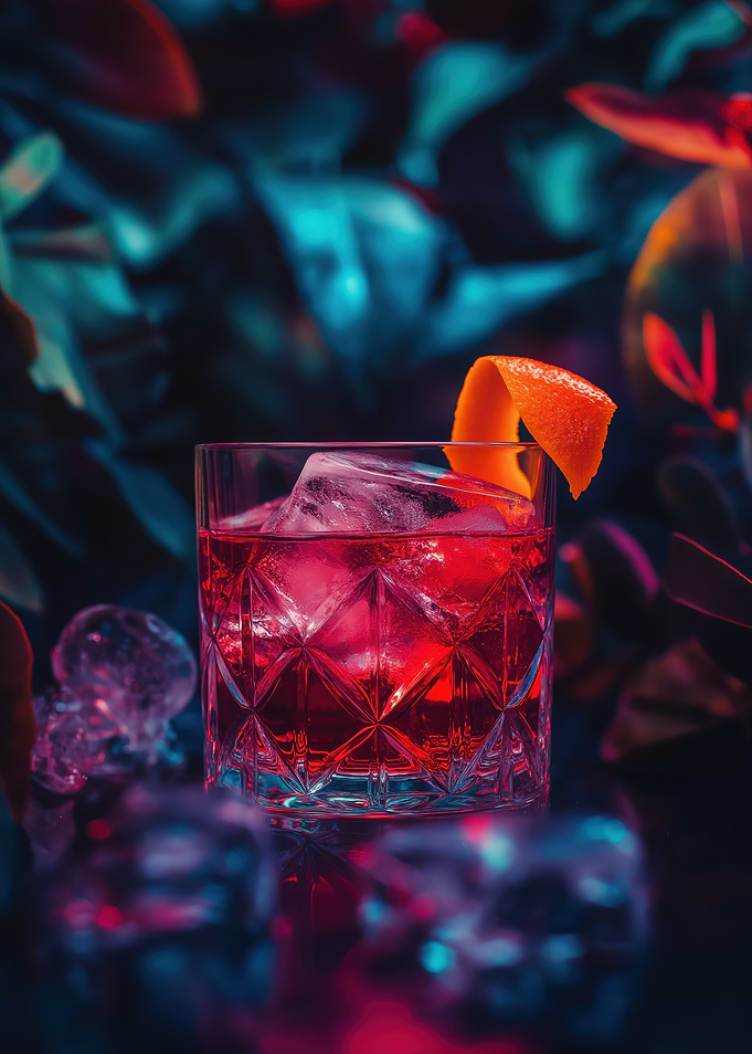 Negroni Cocktail with Orange Peel